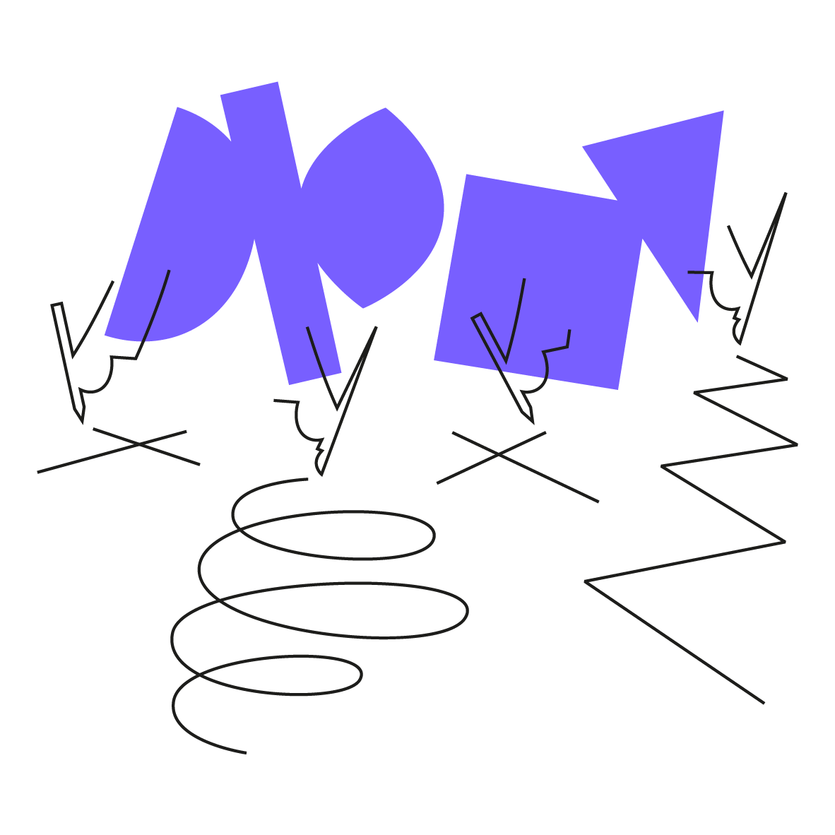 Illustration unterschreibender Hände
