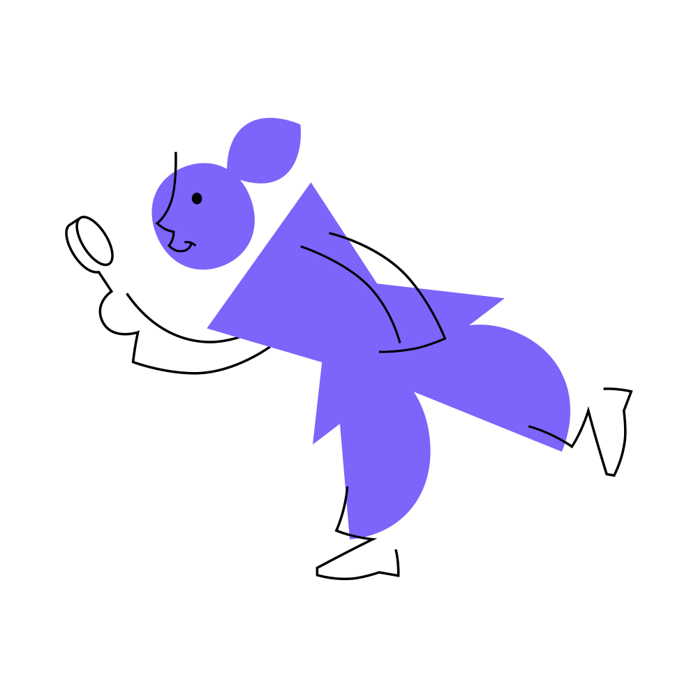 Illustration einer forschenden Figur