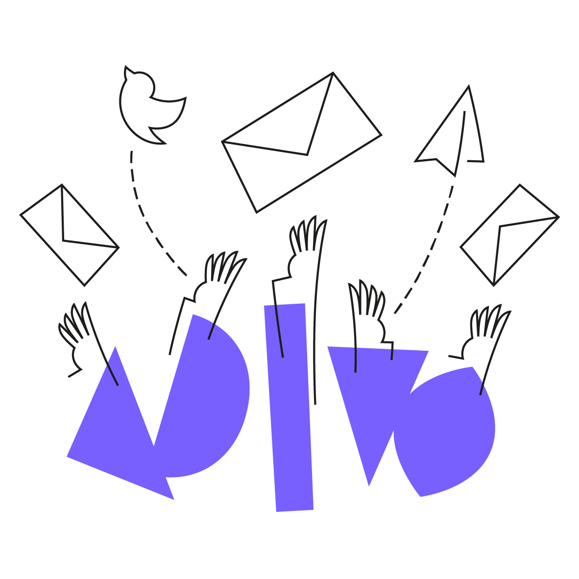 Hände, welche Social Media Icons hochhalten
